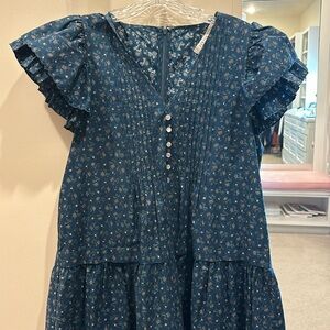 Hunter bell blue ruffle size small dress